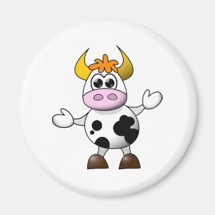 Funny Tecknad Cow Magnet
