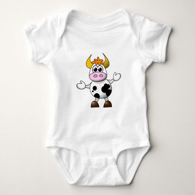 Funny Tecknad Cow Tee Shirt (Framsida)