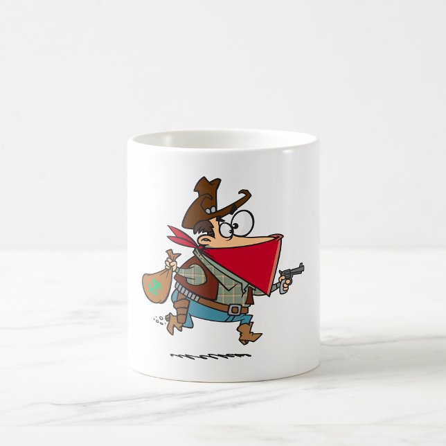 Funny Tecknad Cowboy Bandit Robber Kaffemugg (Skapare uppladdad)
