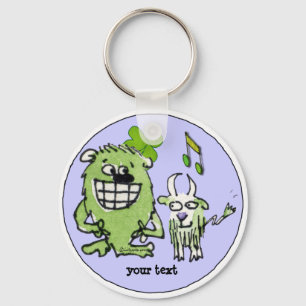 Funny Tecknad Creatures Personliga nyckelringar