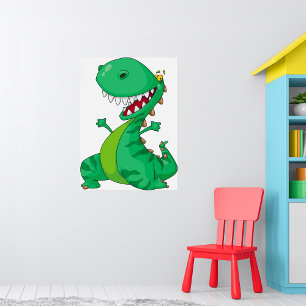 Funny Tecknad Dinosaur Roaring T-Rex Poster