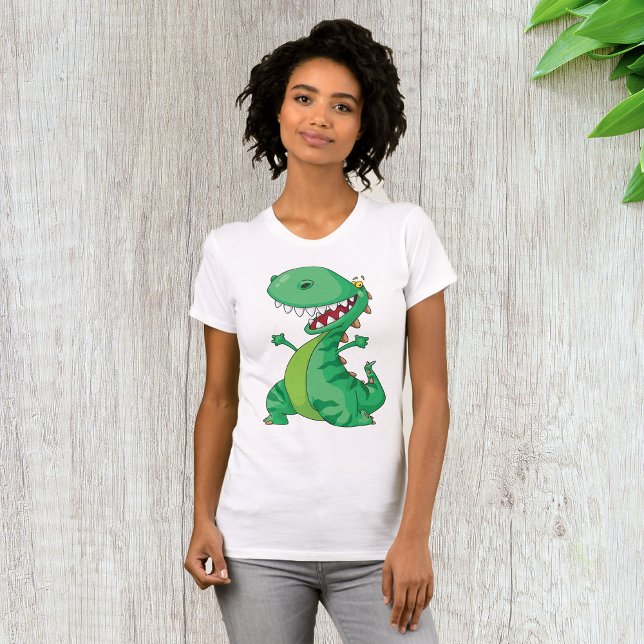 Funny Tecknad Dinosaur Roaring T-Rex T Shirt (Skapare uppladdad)
