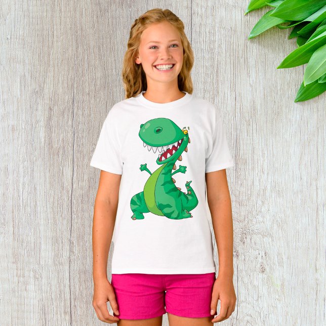 Funny Tecknad Dinosaur Roaring T-Rex T Shirt (Skapare uppladdad)