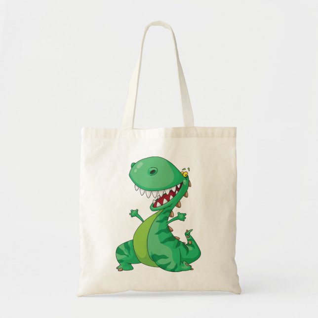 Funny Tecknad Dinosaur Roaring T-Rex Tygkasse (Framsidan)