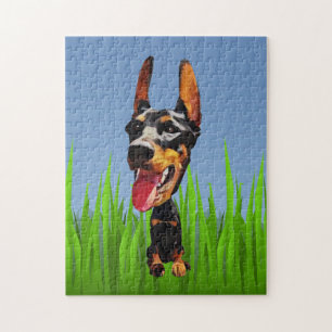 Funny Tecknad Doberman Pinscher 252 PC Puzzle Pussel