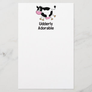 Funny Tecknad för Cute Cow Pun Brevpapper
