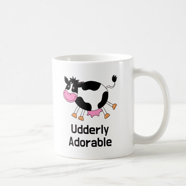 Funny Tecknad för Cute Cow Pun Kaffemugg (Höger)