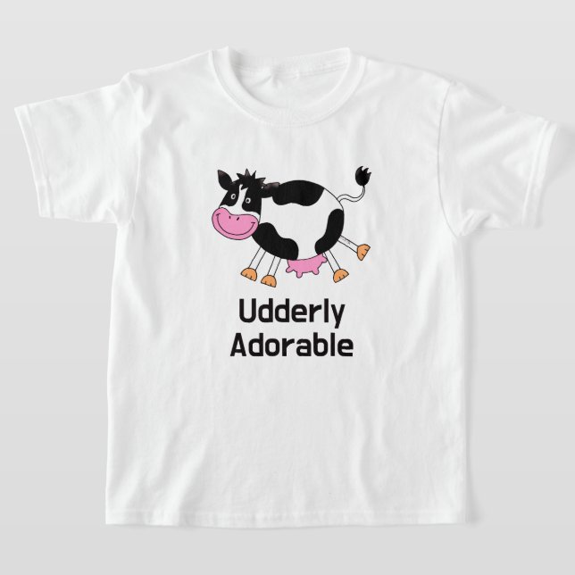 Funny Tecknad för Cute Cow Pun T Shirt (Laydown)