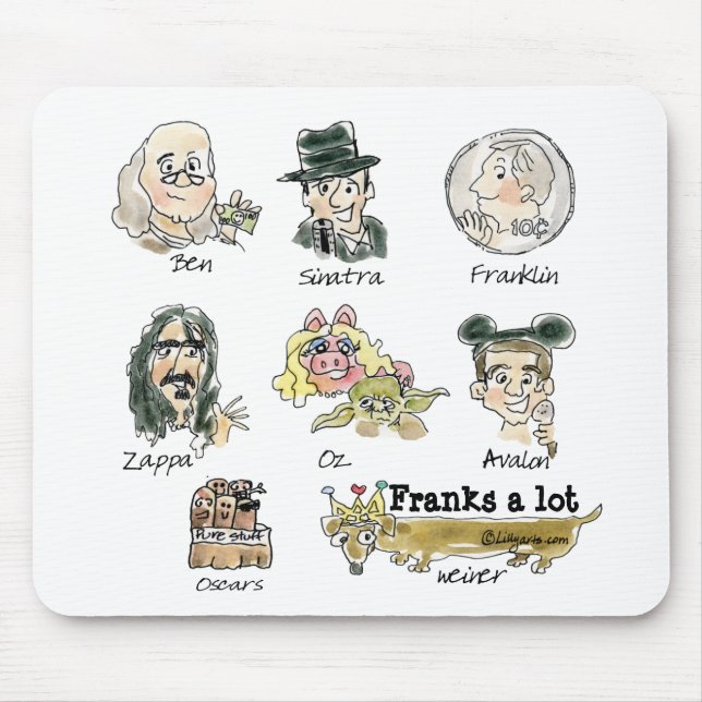 Funny Tecknad Franks A Lot Mousepad Musmatta (Framsidan)