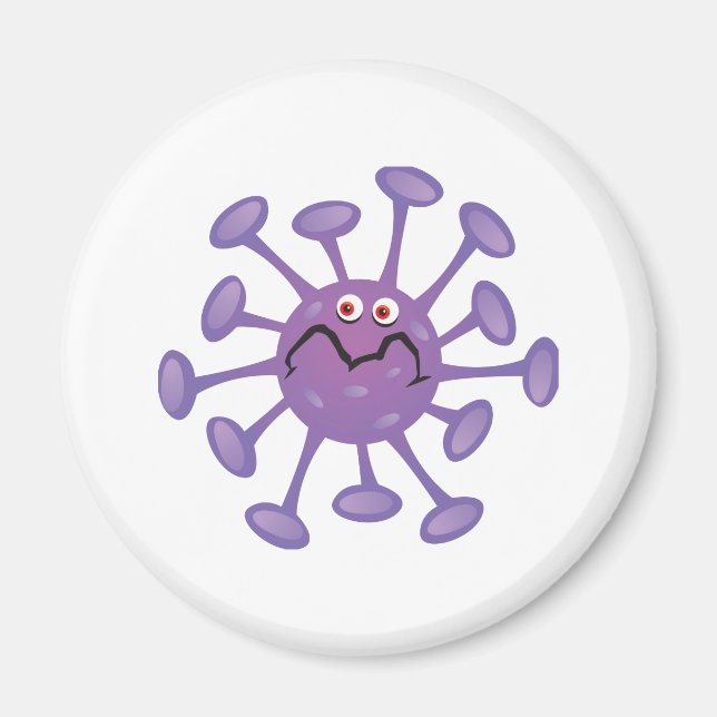 Funny Tecknad Germ Bacteria Magnet (Framsidan)