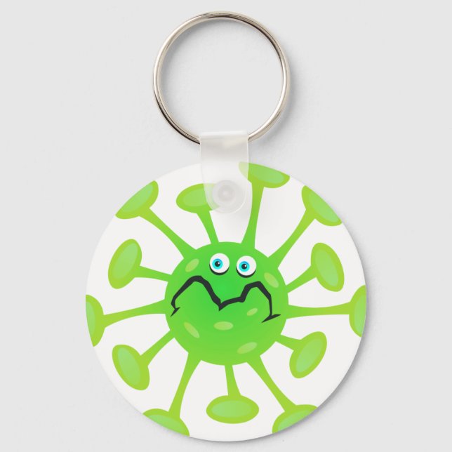 Funny Tecknad Germ Bacteria Nyckelring (Framsida)