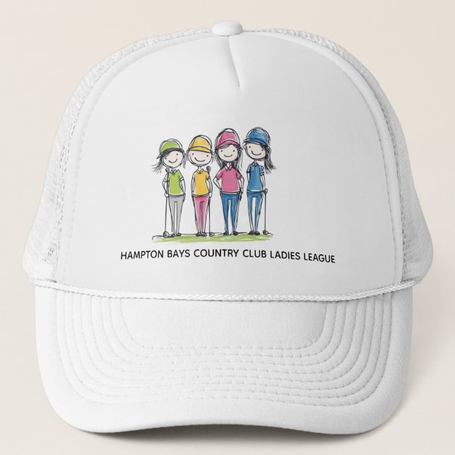 Funny Tecknad Golf Hat - Dam League Edition Keps (Framsida)