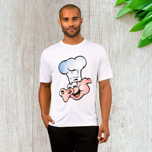 Funny Tecknad Gris Chef med Hat T Shirt