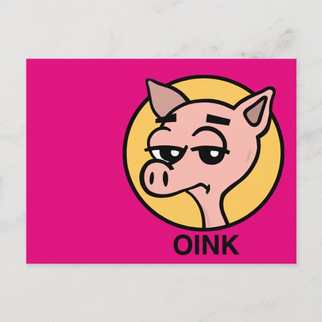FUNNY TECKNAD GRIS POSTCARD VYKORT (Framsida)