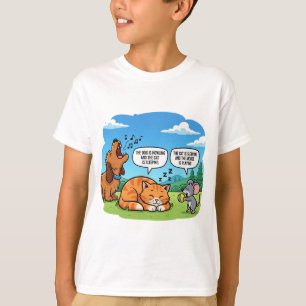 Funny Tecknad hund, Katt och mus T Shirt