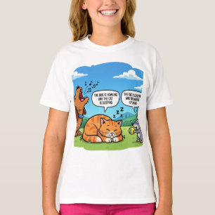 Funny Tecknad hund, Katt och mus T Shirt