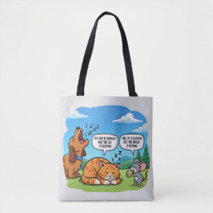 Funny Tecknad hund, Katt och mus Tygkasse