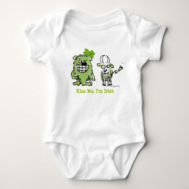 Funny Tecknad Kreatures St. Paddys Day Tee (Framsida)