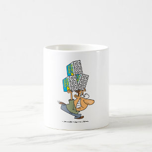 Funny Tecknad Man Panic Buying Toilet Papper Kaffemugg