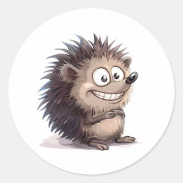 Funny Tecknad Modern Classic Hedgehog Runt Klistermärke