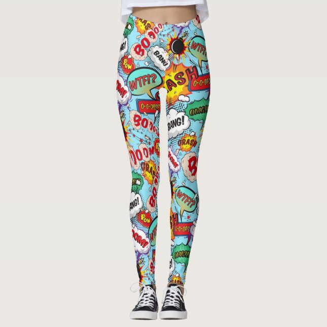 Funny Tecknad Mönster Leggings (Framsida)