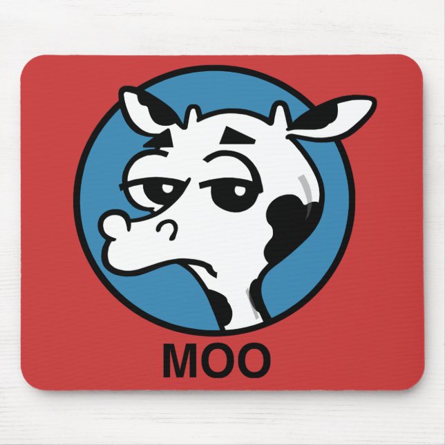 FUNNY TECKNAD MOO COW MOUSE PAD MUSMATTA (Framsidan)