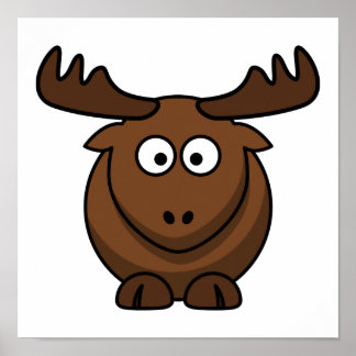 Funny Tecknad Moose Poster