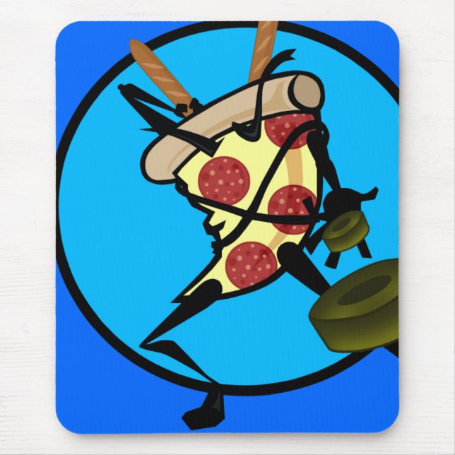 FUNNY TECKNAD NINJA PIZZA MOUSE PAD MUSMATTA (Framsidan)