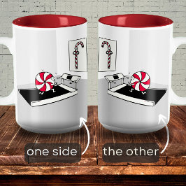 Funny Tecknad, övning Vikt Candy cane jul Två-Tonad Mugg