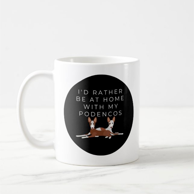 Funny Tecknad Podencos Black Kaffemugg (Vänster)