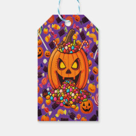 Funny Tecknad Pumpkin Presentetikett