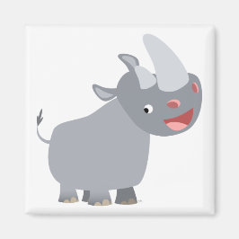 Funny Tecknad Rhino Magnet