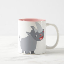 Funny Tecknad Rhino Mugg
