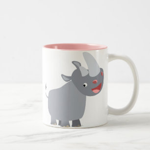 Funny Tecknad Rhino Mugg