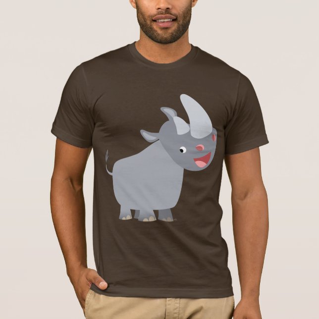 Funny Tecknad Rhino T-shirt (Framsida)