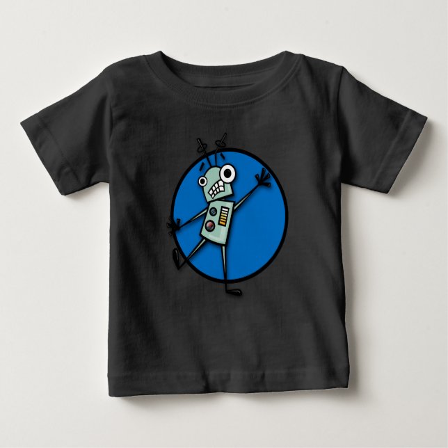 FUNNY TECKNAD ROBOT SMÅBARN GRAPHIC T-SHIRT (Framsida)
