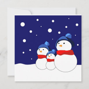 Funny tecknad snögubbe julkort