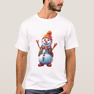 Funny tecknad Snögubbe T Shirt