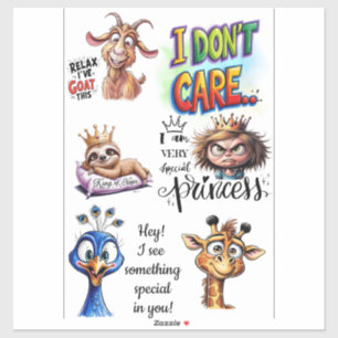 Funny Tecknad Stickers Motivational & Sarkastic Klistermärken