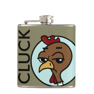 FUNNY TECKNAD STIL CHICKEN VINYL WRAPPED FLASK FICKPLUNTA