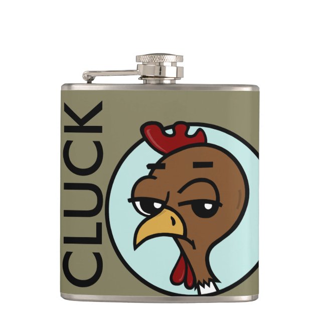 FUNNY TECKNAD STIL CHICKEN VINYL WRAPPED FLASK FICKPLUNTA (Framsidan)
