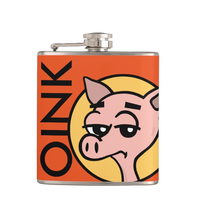 FUNNY TECKNAD STIL GRIS VINYL WRAPPPED FLASK FICKPLUNTA (Framsidan)