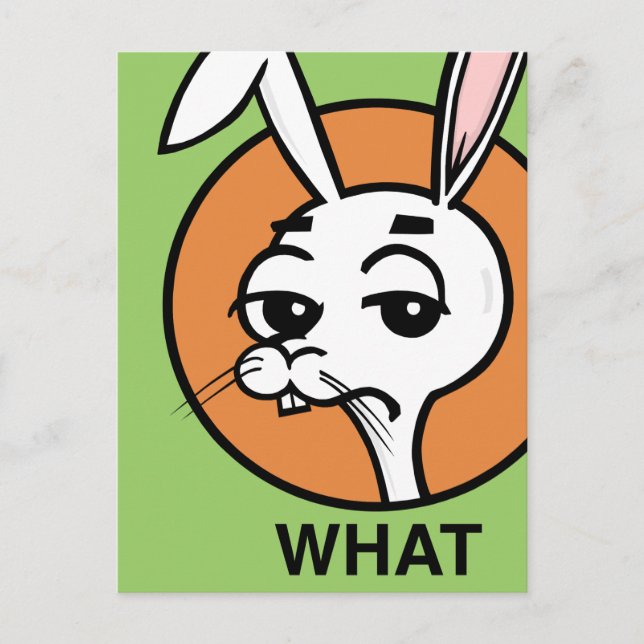 FUNNY TECKNAD STIL RABBIT POSTCARD VYKORT (Framsida)