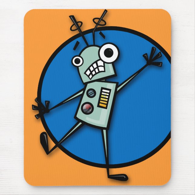 FUNNY TECKNAD STIL ROBOT MOUSE PAD MUSMATTA (Framsidan)