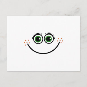 Funny Tecknad Tecknad Expression Lycklig Freckle A Vykort