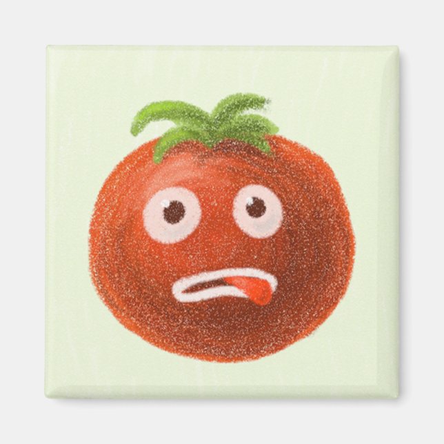 Funny Tecknad Tomato Magnet (Framsidan)