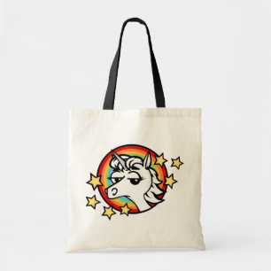 FUNNY TECKNAD UNICORN BUDGET TOTE BAG TYGKASSE