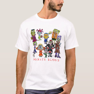 Funny Tecknad Vampres Donate Blood T-Shirt