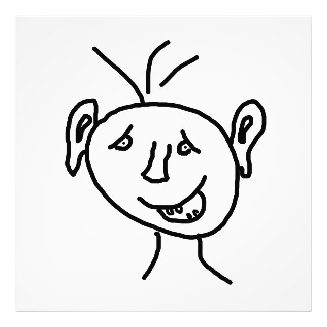 Funny teckning ansikte fototryck (Framsidan)