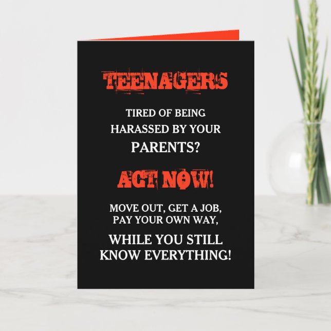 Funny Teenager | Tonåringar födelsedag Kort (Framsida)